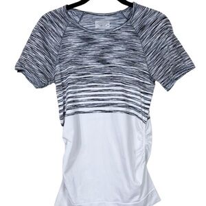 Athleta Monochrome Striped Short Sleeve Tee
